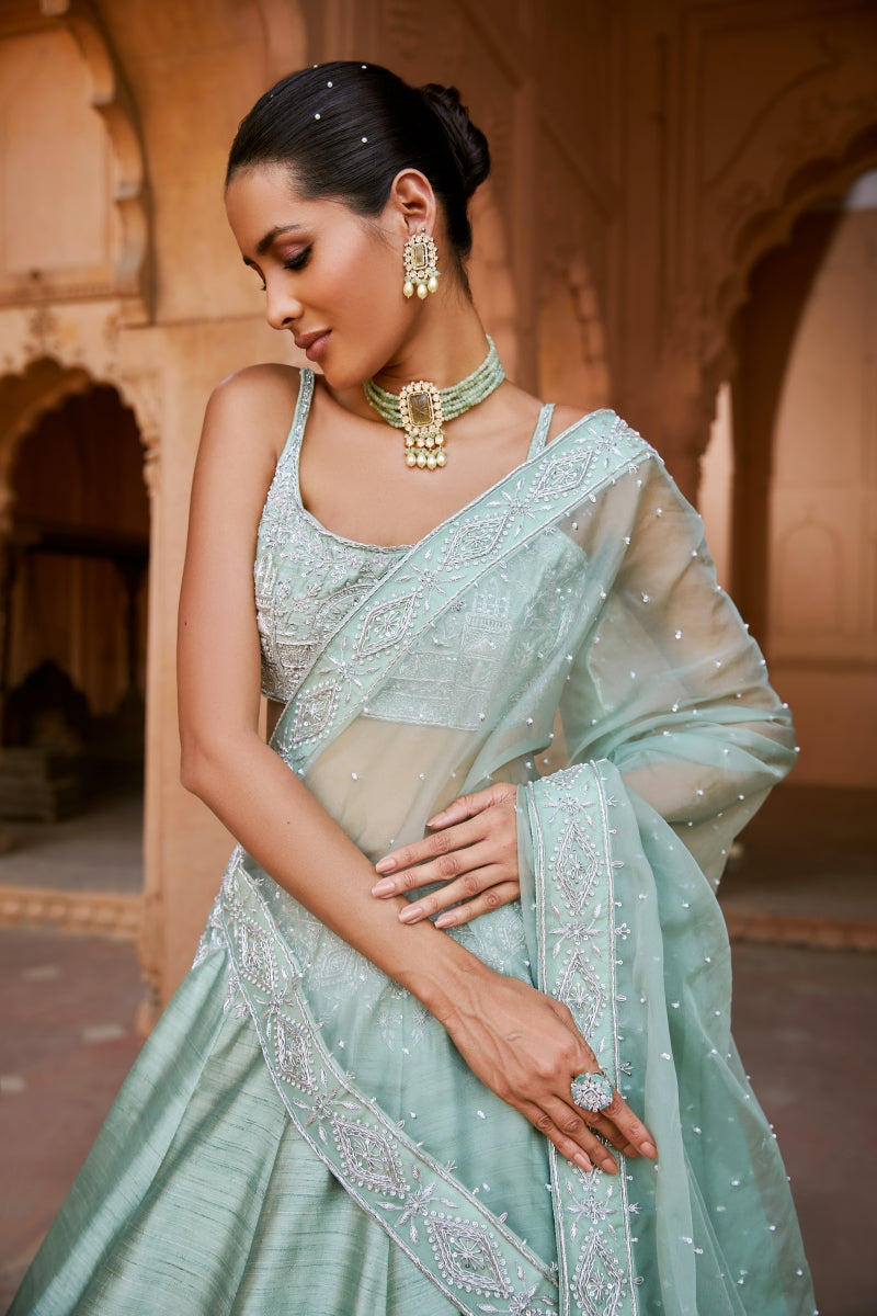 EXQUISITE PISTACHIO LEHENGA