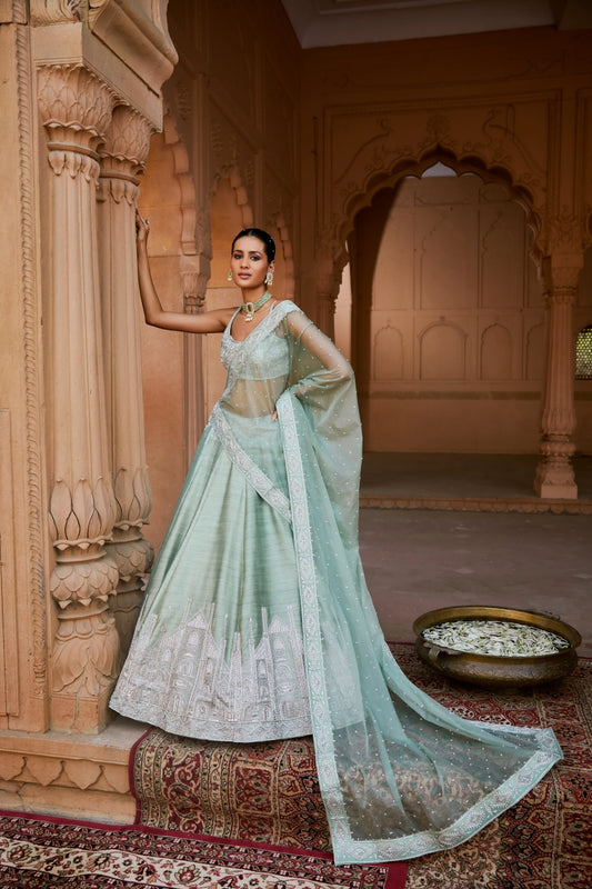 EXQUISITE PISTACHIO LEHENGA