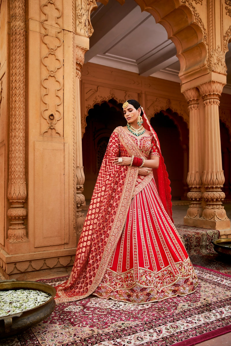 RED HEAVENLY LEHENGA