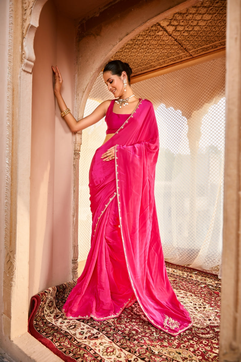 Hot Pink Dazzle saree
