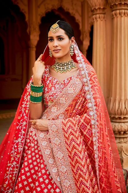 CORAL BLOSSOMY LEHENGA