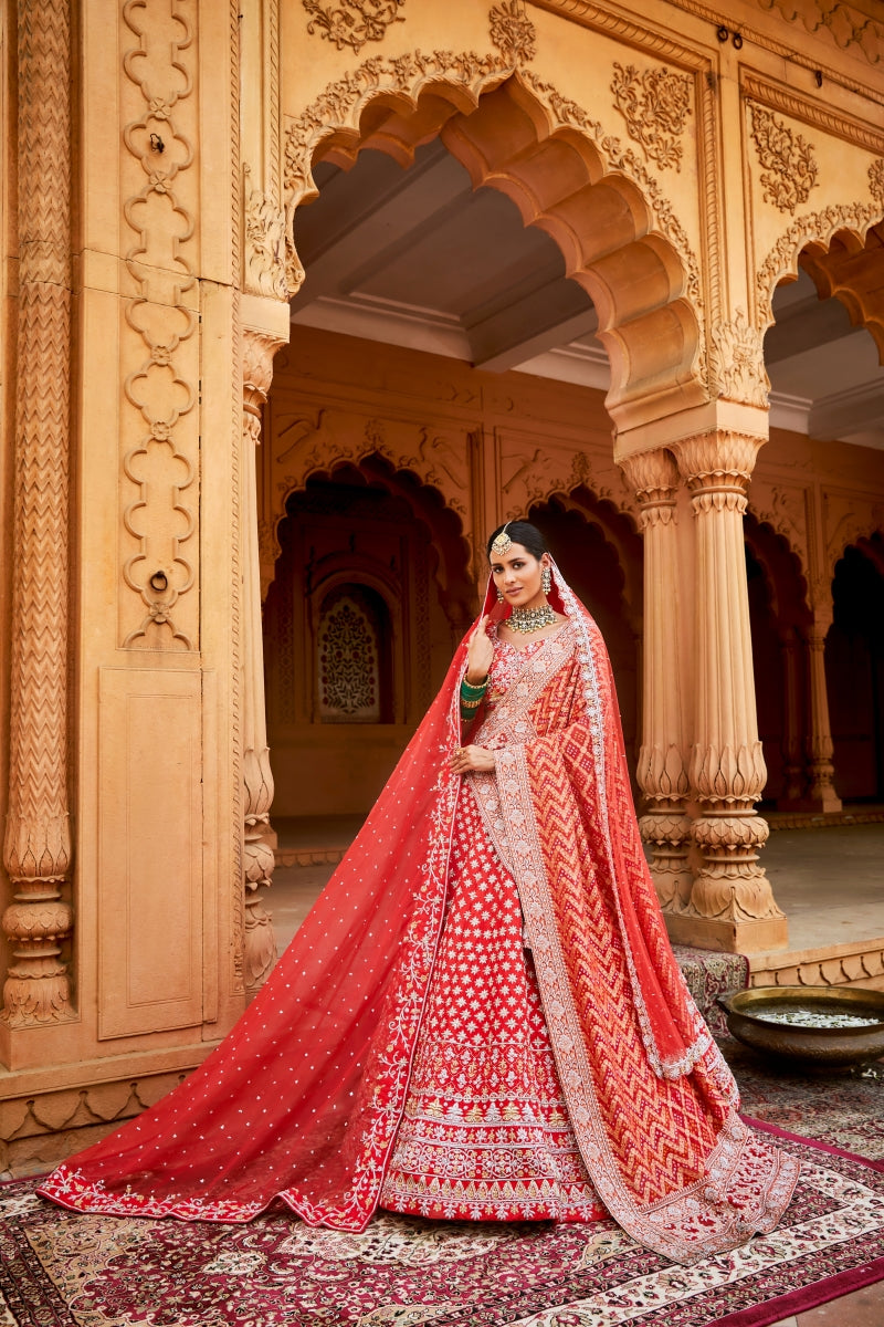 CORAL BLOSSOMY LEHENGA