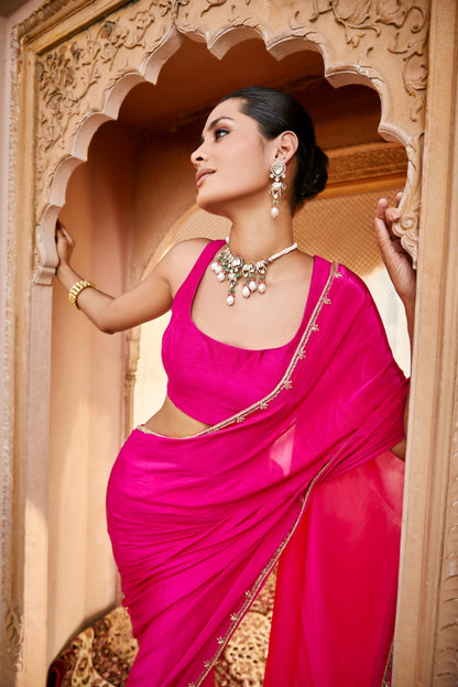 Hot Pink Dazzle saree