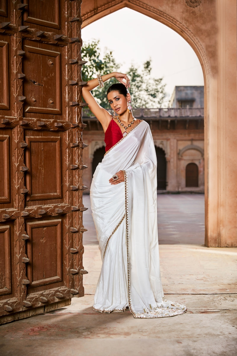 Ivory Chic saree